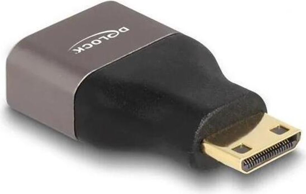 DELOCK HDMI Adapter Mini-C St zu A Bu 8K 60 Hz grau Metall