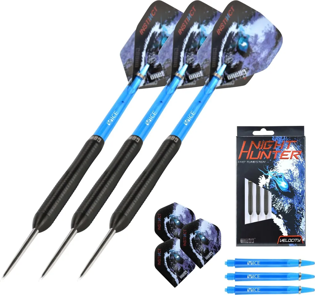 One80 Night Hunter Velocity 22g Steeldart - Fléchettes de Précision Pro - 6
