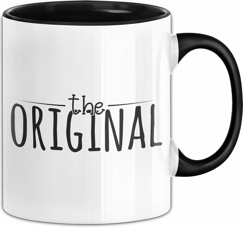 The Original Tasse Geschenk Partner-Tassen Geschwister Kaffee-Becher (Schwarz)
