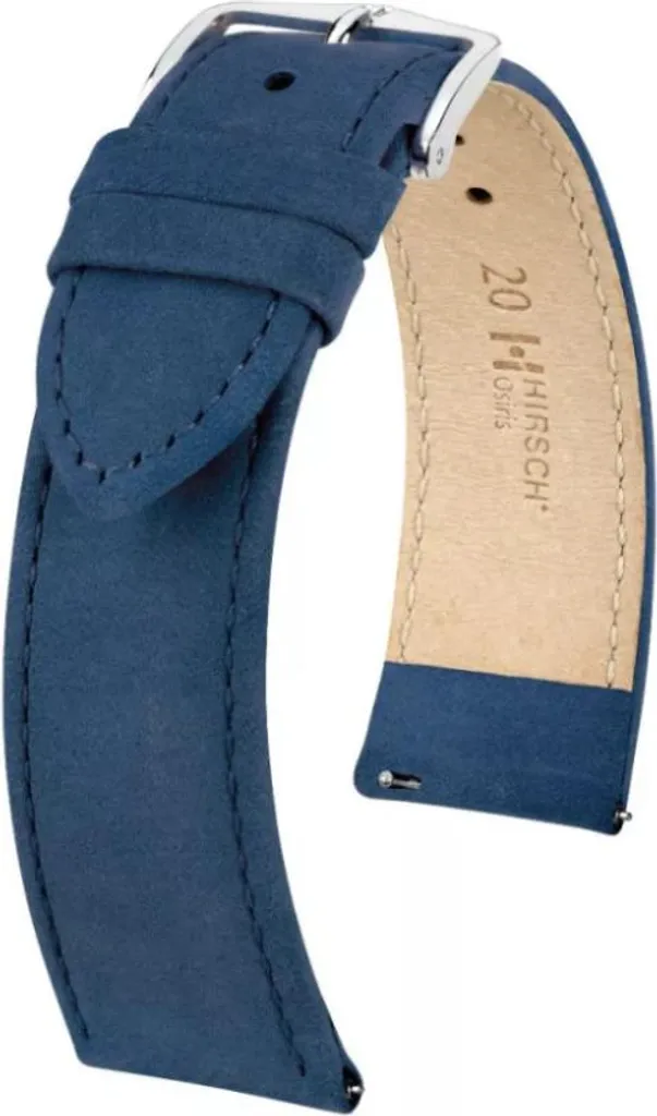 Bracelet montre Hirsch Osiris Nubuk Bleu 18mm 03433180-2-18 élégance pure