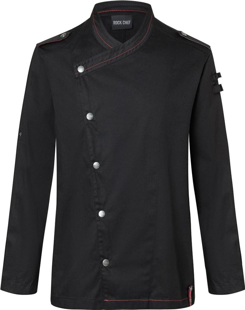 KARLOWSKY Herren Kochjacke ROCK-CHEF Langarm Regular Schwarz 62