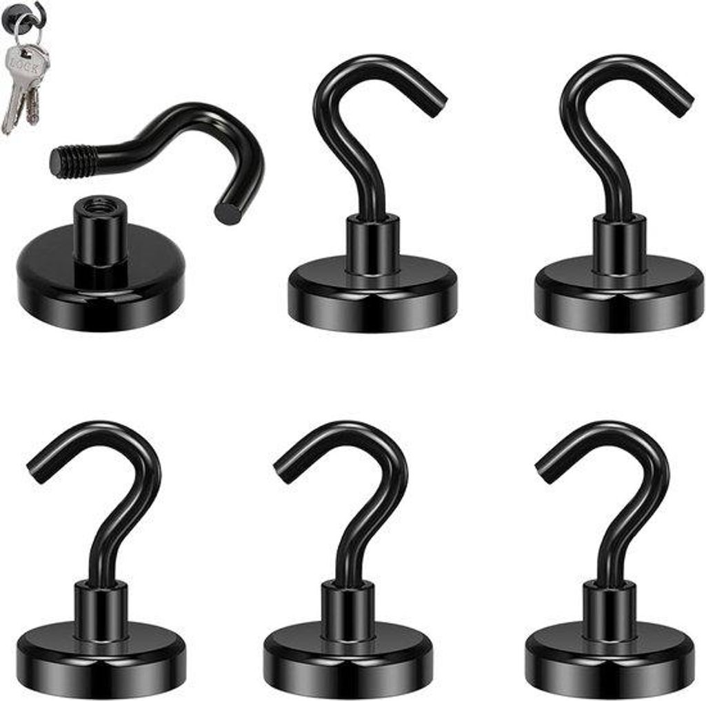 Magnetische Haken 20mm Neodym 6Stk schwarz