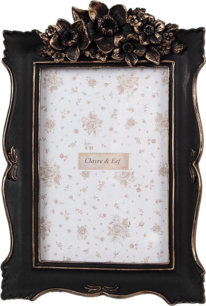 Clayre & Eef Bilderrahmen 10x15 cm Schwarz Kunststoff