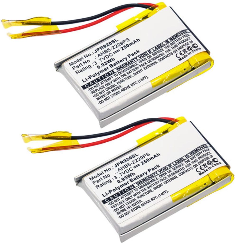 CELLONIC 2x Akku für Headset Kompatibel mit Jabra Pro 920, Pro 930, Pro 900, AHB5-2229PS - (250mAh, 3.7V)