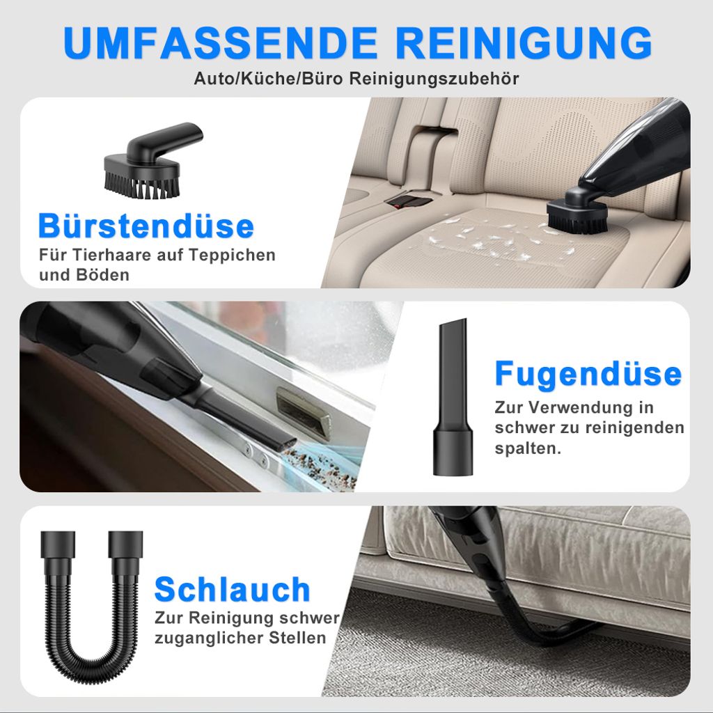 Handstaubsauger, Akku-Handstaubsauger, 4500Pa, 120W Produktbild 6