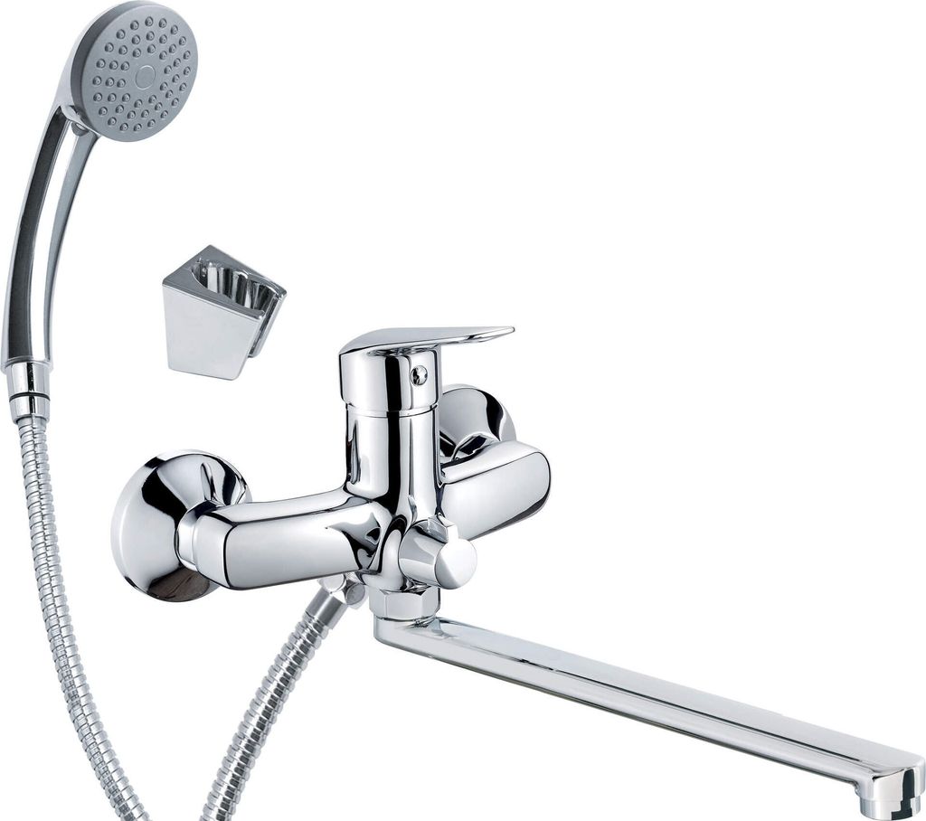 Wall-mounted washbasin mixer with extended spout - hose and Zdjęcie produktu 