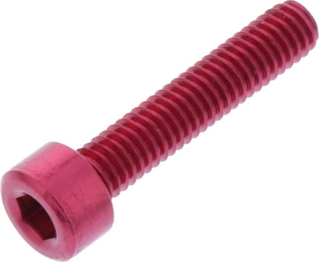 Zylinderschraube JMP Bolt M4x0,7mm 20mm Aluminium rot