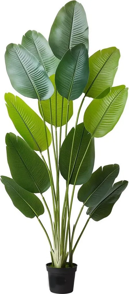 Arbre artificiel oiseau de paradis 182cm avec pot noir pour intérieur