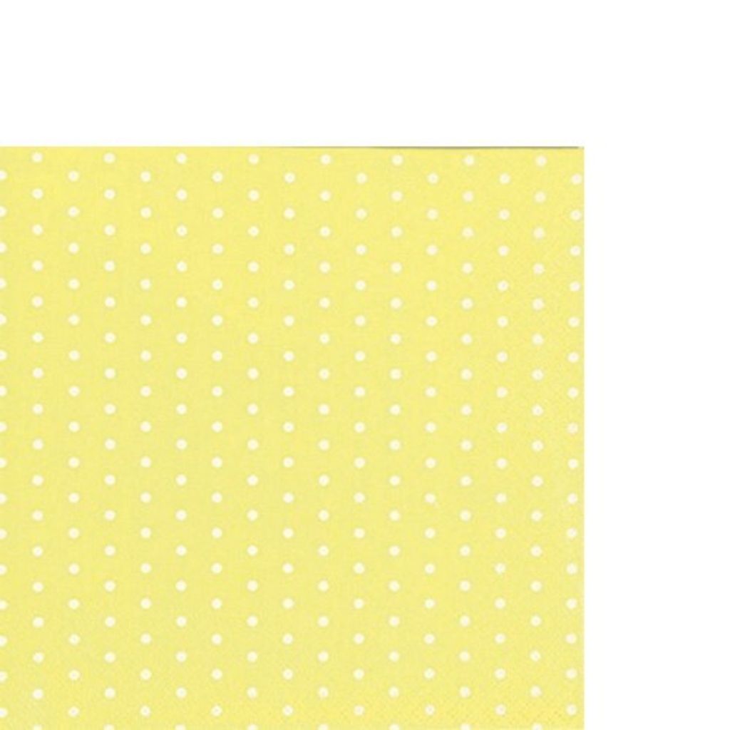 20 kleine Cocktailservietten Mini Dots yellow/white - Produktbild 
