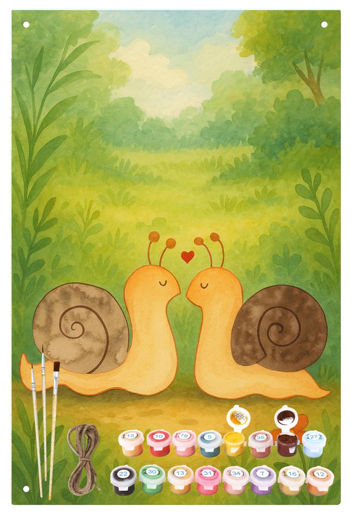 Mr. & Mrs. Panda Malen nach Zahlen Schnecken Liebe Design - Weiß - Geschenk, Blechschild, set, Paar, Blechtafel, Zufrieden, Partner, Metallschild,...