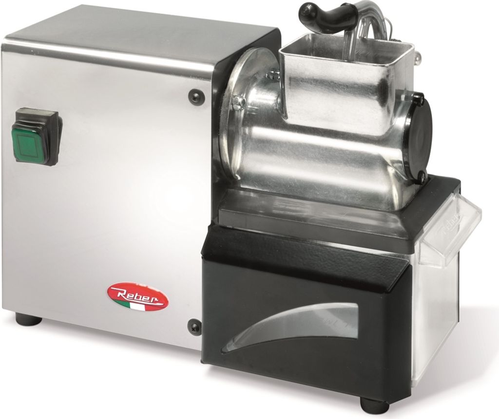 A studio shot of a Reber electric cheese grater.