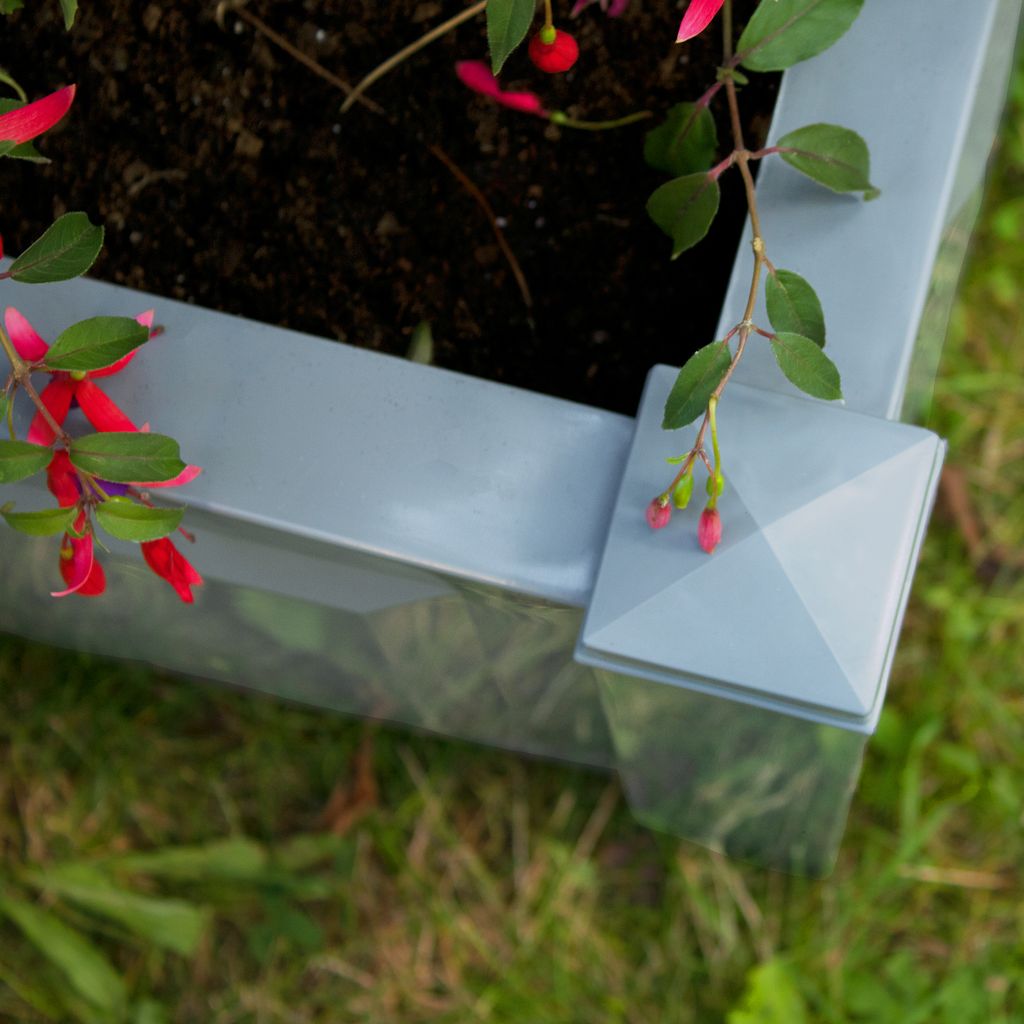 Pflanzkasten NYVIGreen 100x43x140 cm 110 Liter mit Spalier 2er Set - Pflanzkübel aus wetterfestem & recyceltem Kunststoff, Farbe:Grau