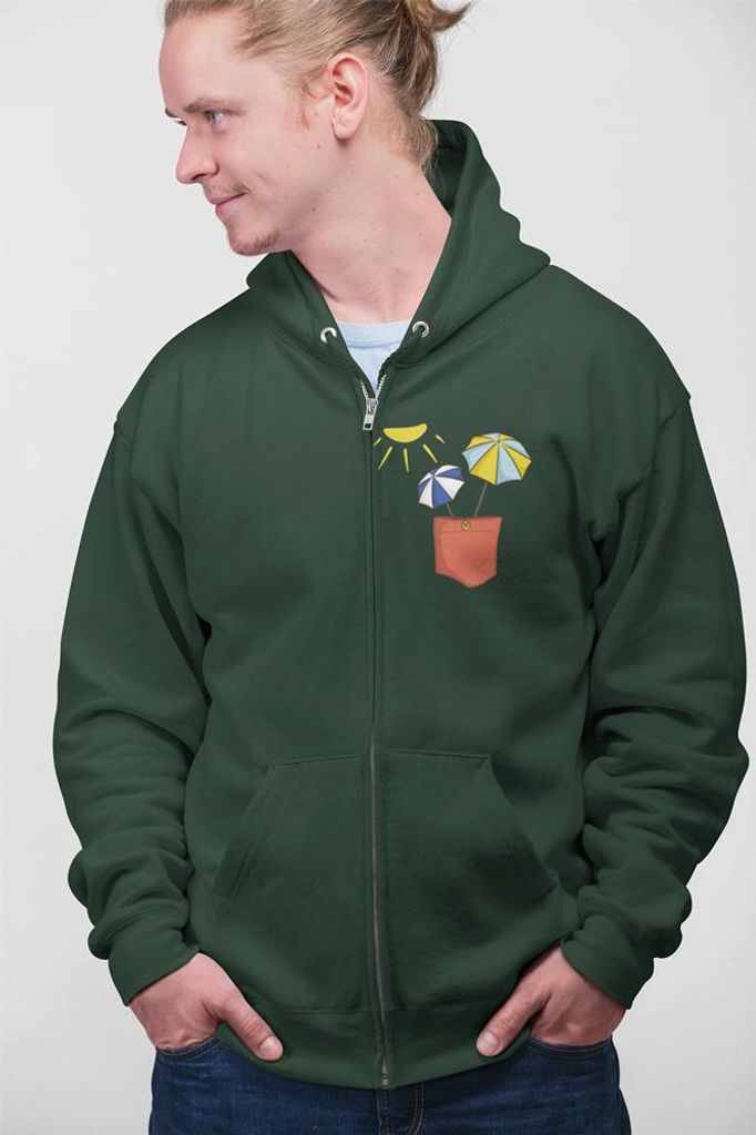 D&B Uni Hoodie ZIPPO00030 Sun Waldgrün-Größe 3XL