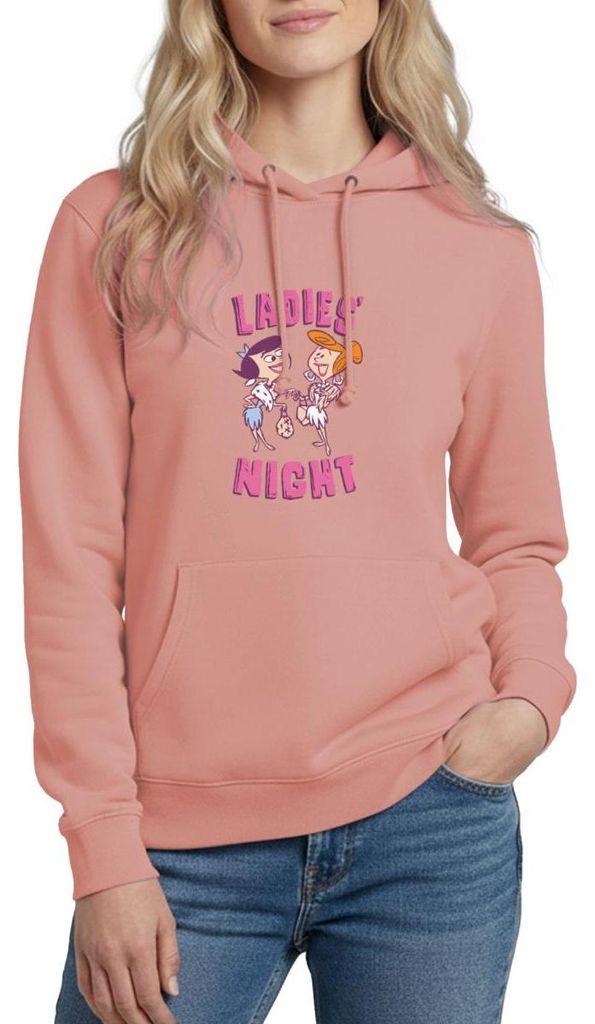 Spreadshirt The Flintstones Betty Und Wilma Ladies’ Night Damen Hoodie, XXL, Altrosa