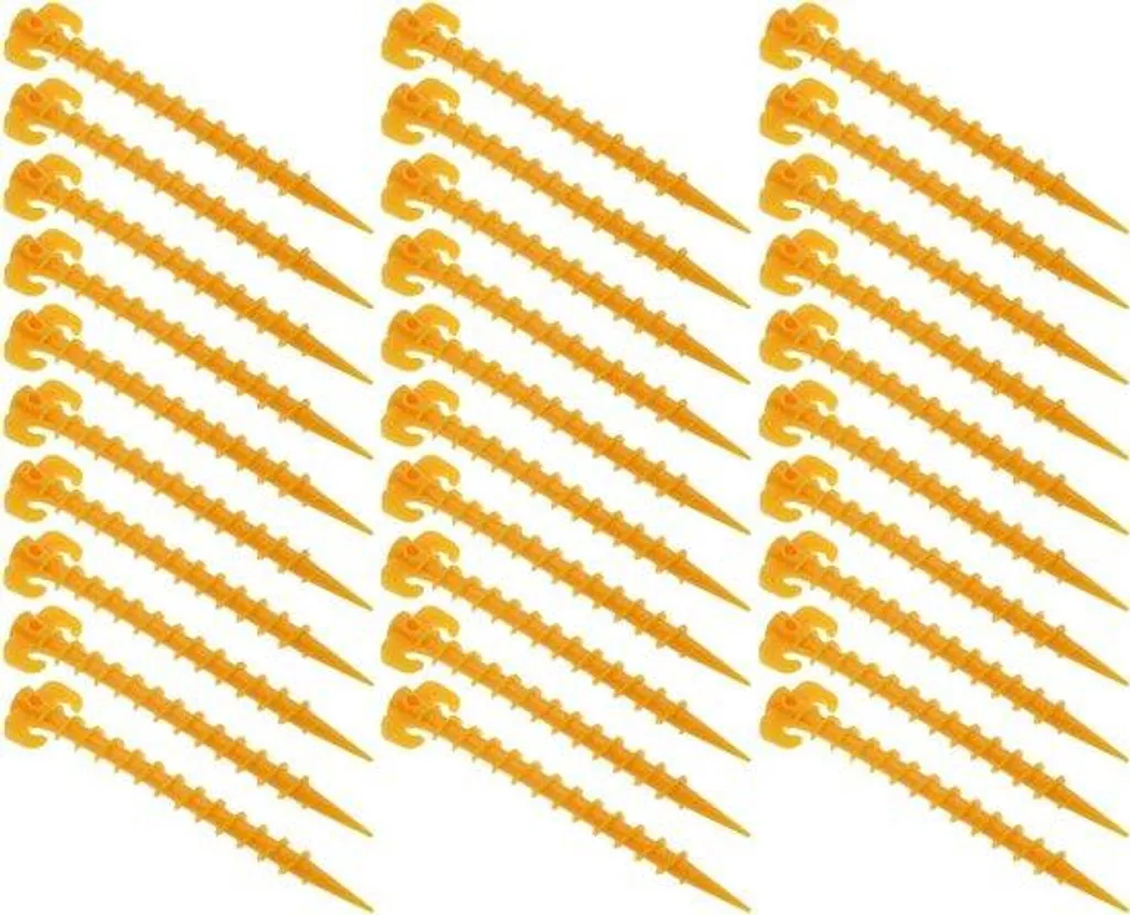 Lot de 30 piquets pour tapis de plage jaunes résistants et stables