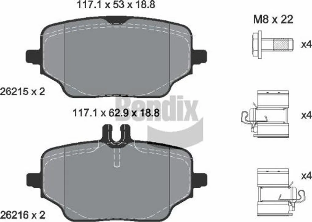 Plaquettes de frein Bendix BPD2612 pour sécuriser votre Mercedes GLE