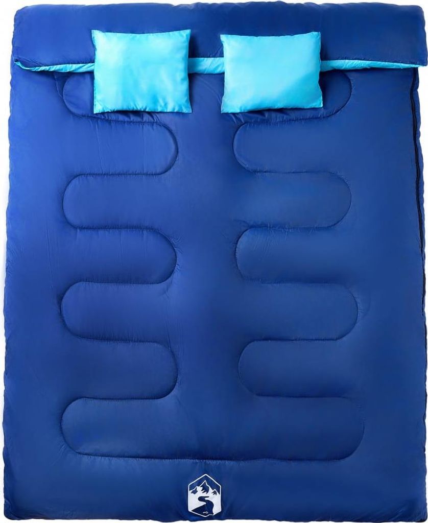 vidaXL Doppelschlafsack mit Kissen Erwachsene Camping 3-4 Jahreszeiten