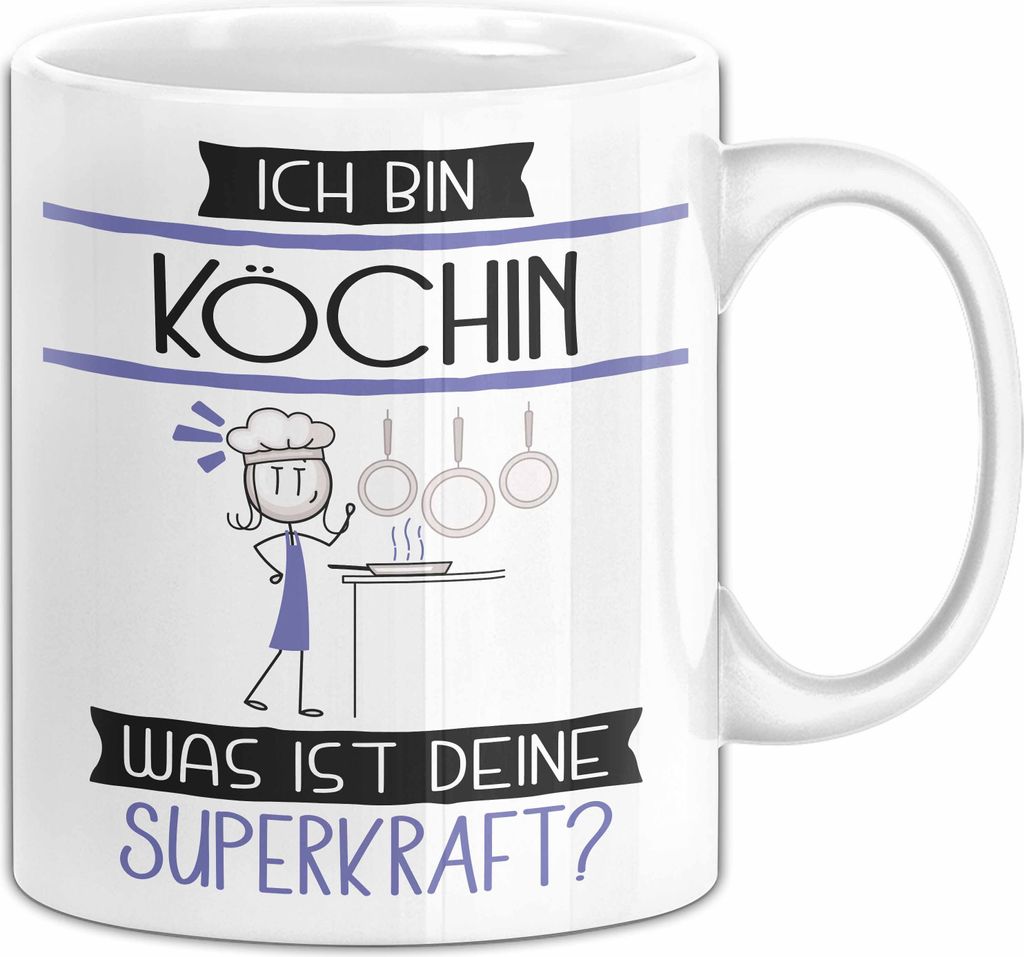 Köchin Geschenk Tasse Ich Bin Köchin Was Ist Deine Superkraft Geschenkidee Lustig Geburtstag Weihnachten (Weiß)