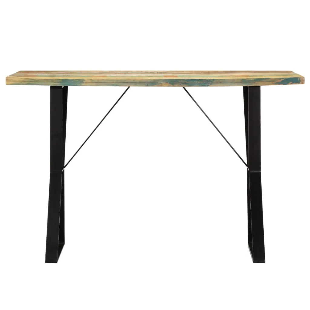 Table de repas 4 personnes 120x60 cm en bois massif pour petit salon