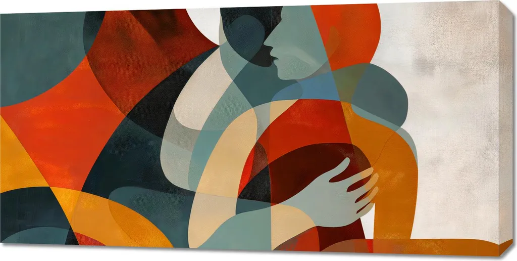Décoration Murale Étreintes 100 x 50 cm - Idéal pour Chambre ou Couloir