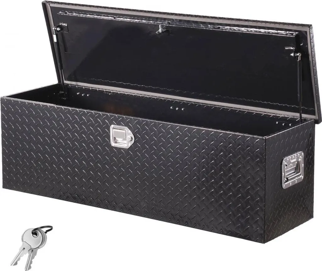 Coffre de rangement remorque en aluminium strié 124cm pour outillage pro