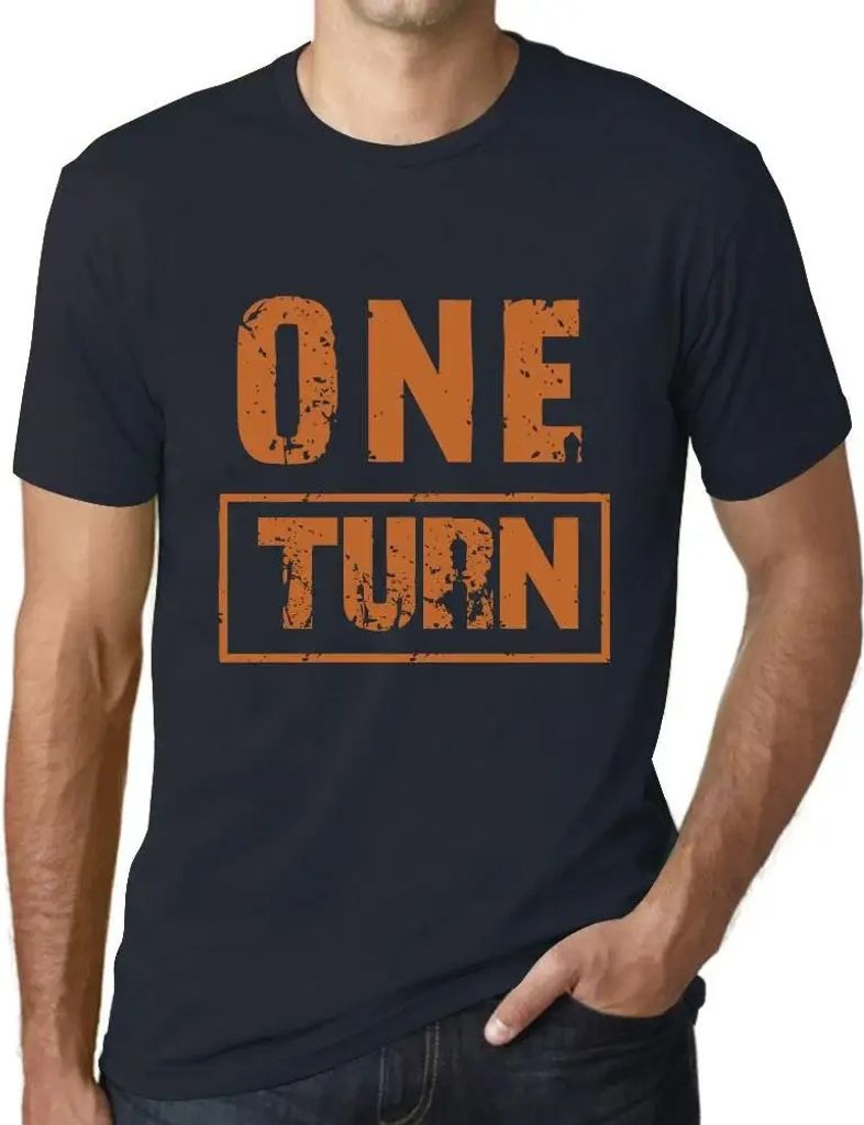 Herren Grafik T-Shirt Eine Umdrehung – One Turn – Öko-Verantwortlich Vintage Jahrgang Kurzarm Lustige Druck Geburtstag Geschenk Mann