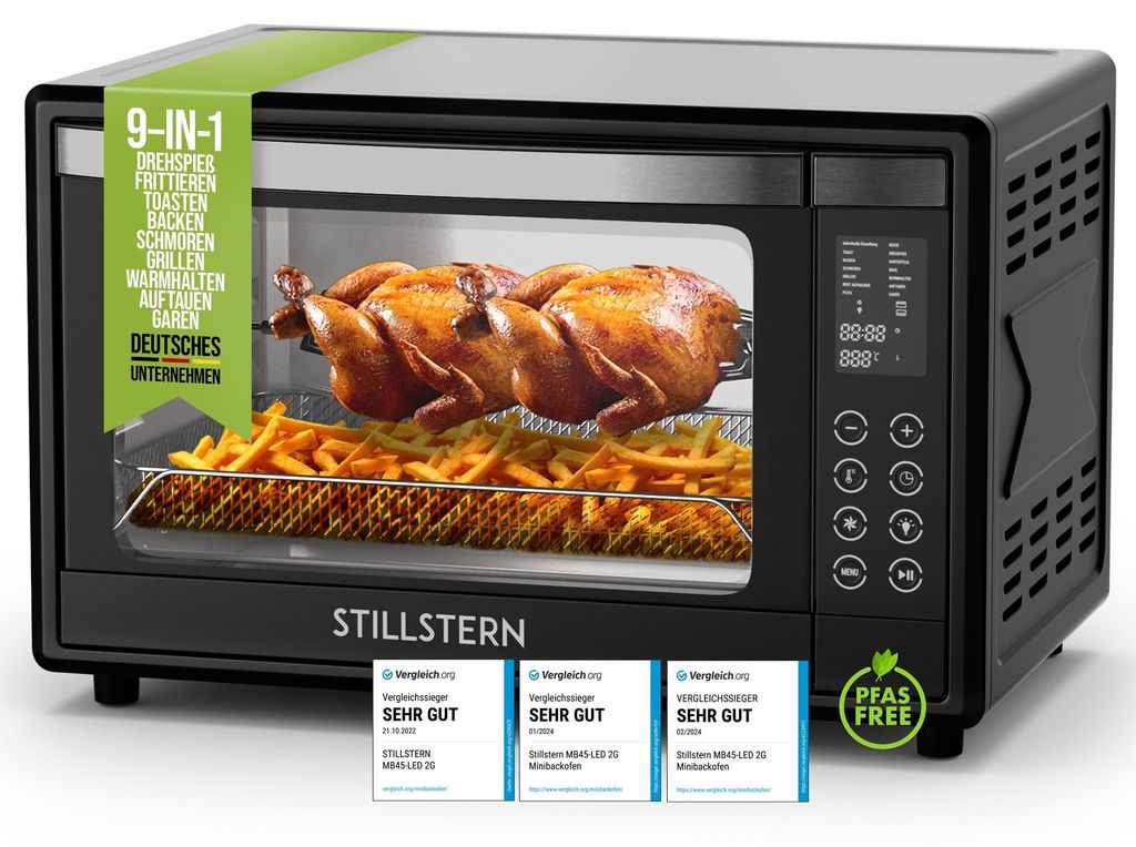 Stillstern Minibackofen mit Umluft 45L (DE Vers) Pizza Ø32, Produktbild 