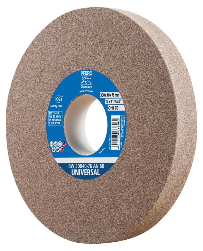 PFERD TOOLS Schleifbockscheibe Ø 300x40mm Bohrung-Ø 76 mm A60 für universelle Schleifaufgaben
