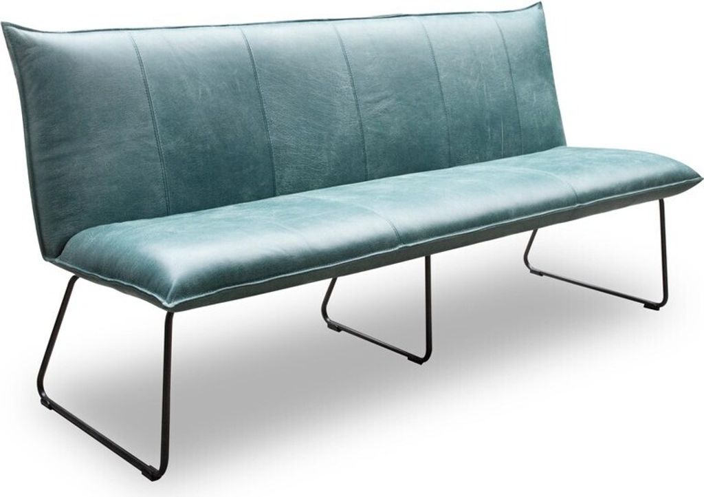 Esszimmerbank Bank 3,5-Sitzer Mabel Leder Türkis