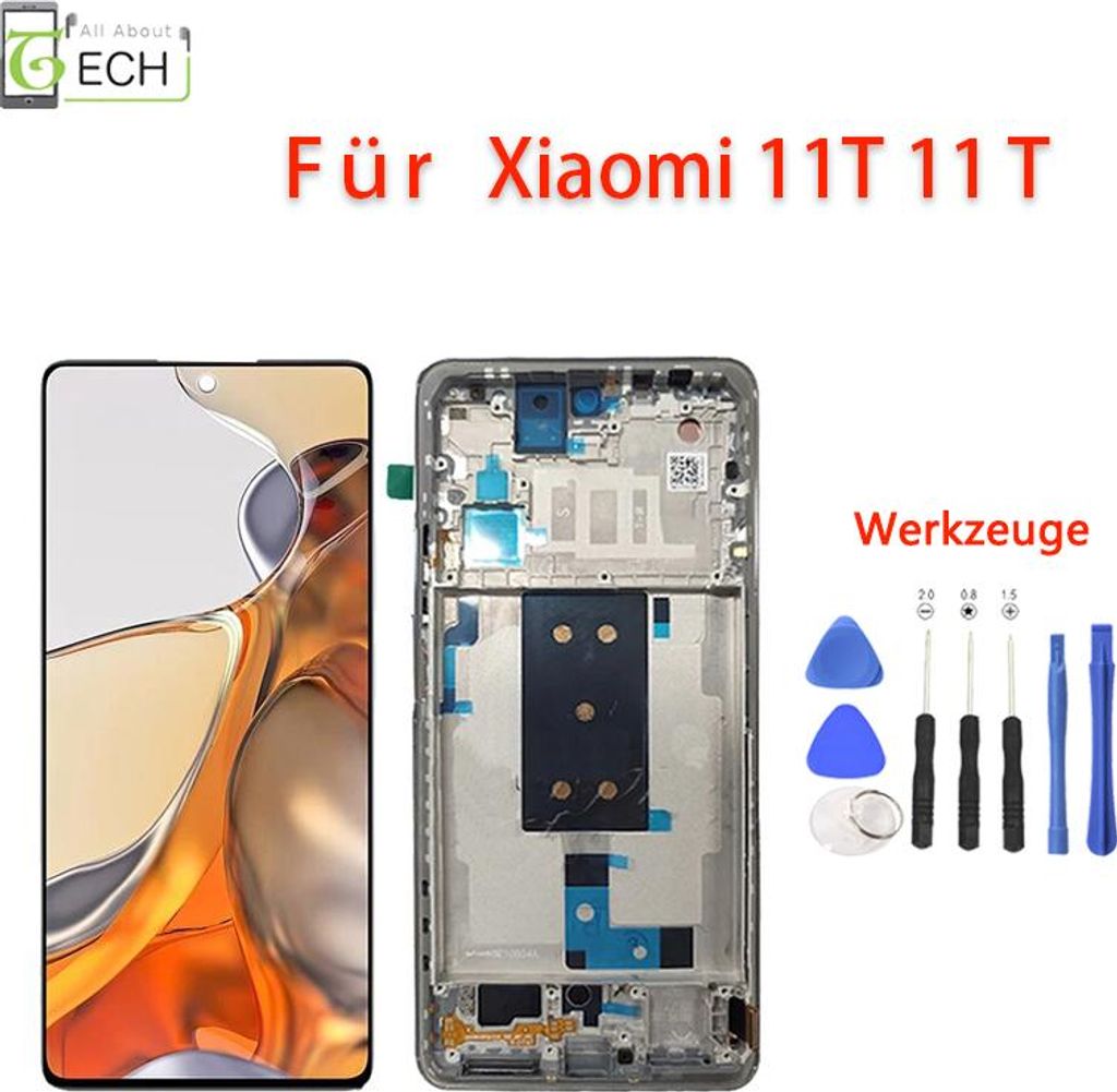 Original Xiaomi Mi 11T / 11T PRO 5G 2021 LCD Display mit Rahmen Touchscreen