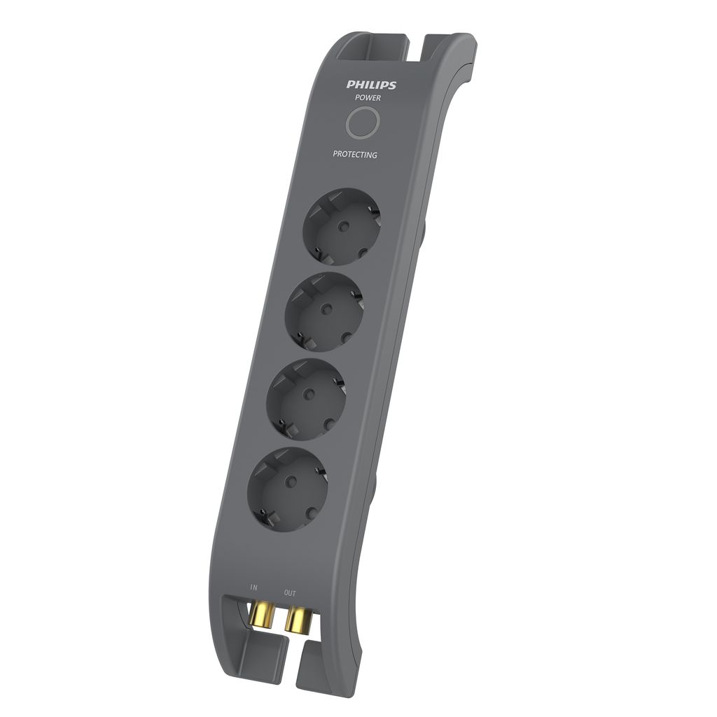 Überspannungsschutz Philips SPN5144A/58, schwarz, 2m