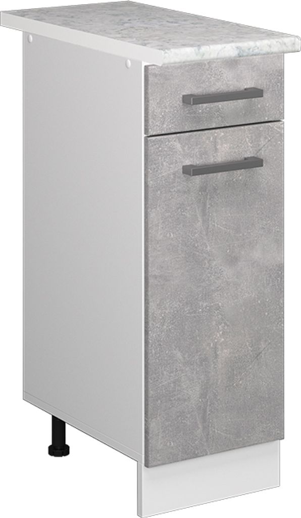 Unterschrank Vicco R-Line Beton 30 cm mit Schublade, mit Arbeitsplatte, Model 41752