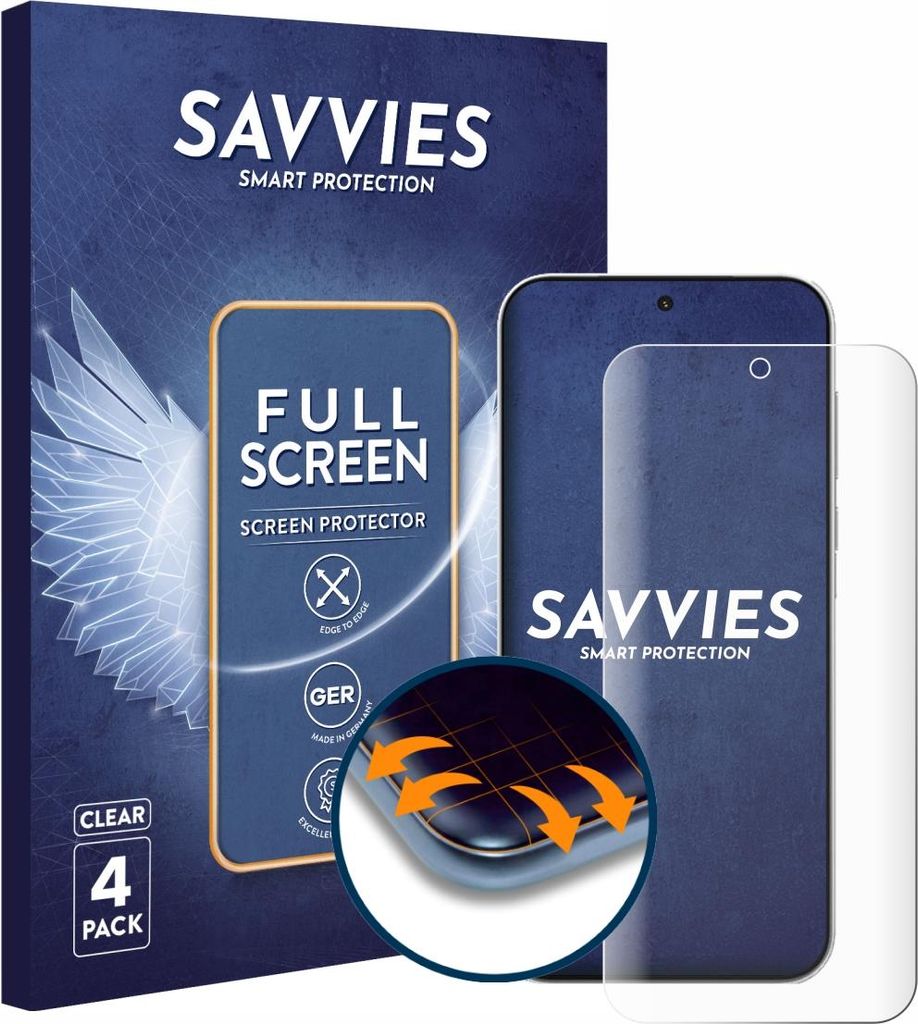 4x Savvies Fullscreen Schutzfolie für OnePlus Turbo 6V Displayschutz Folie Fullcover Klar Transparent