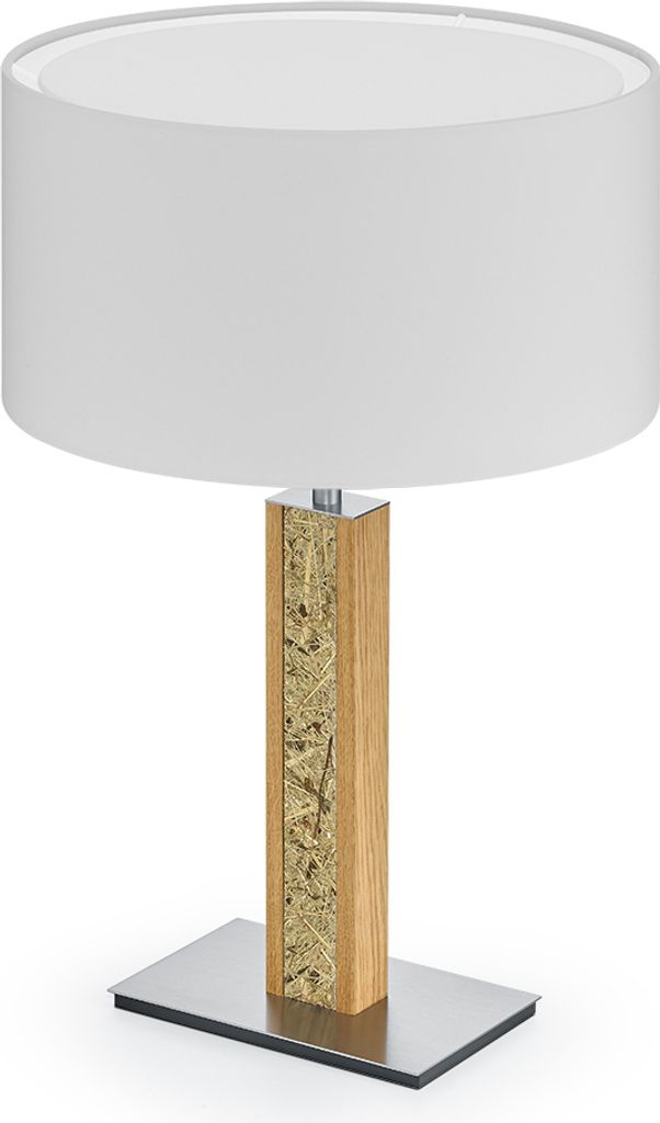 Karl H Hockerleuchte mit Almwiesenheuapplikation Baumwolle weiß Nickel matt gebürstet