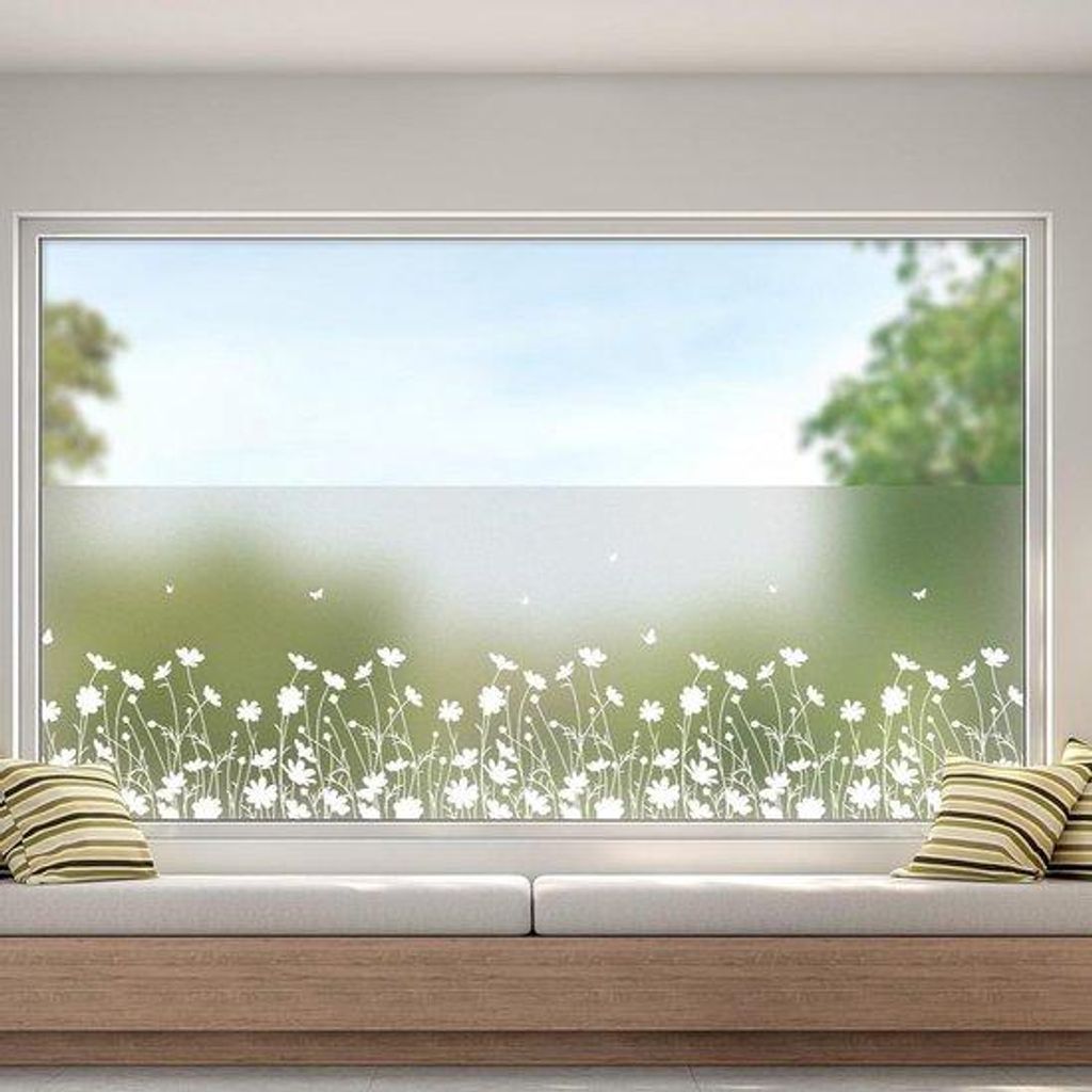 Vinylmatte raamfolie, statische films, 445 x 200 cm, verwijderbaar