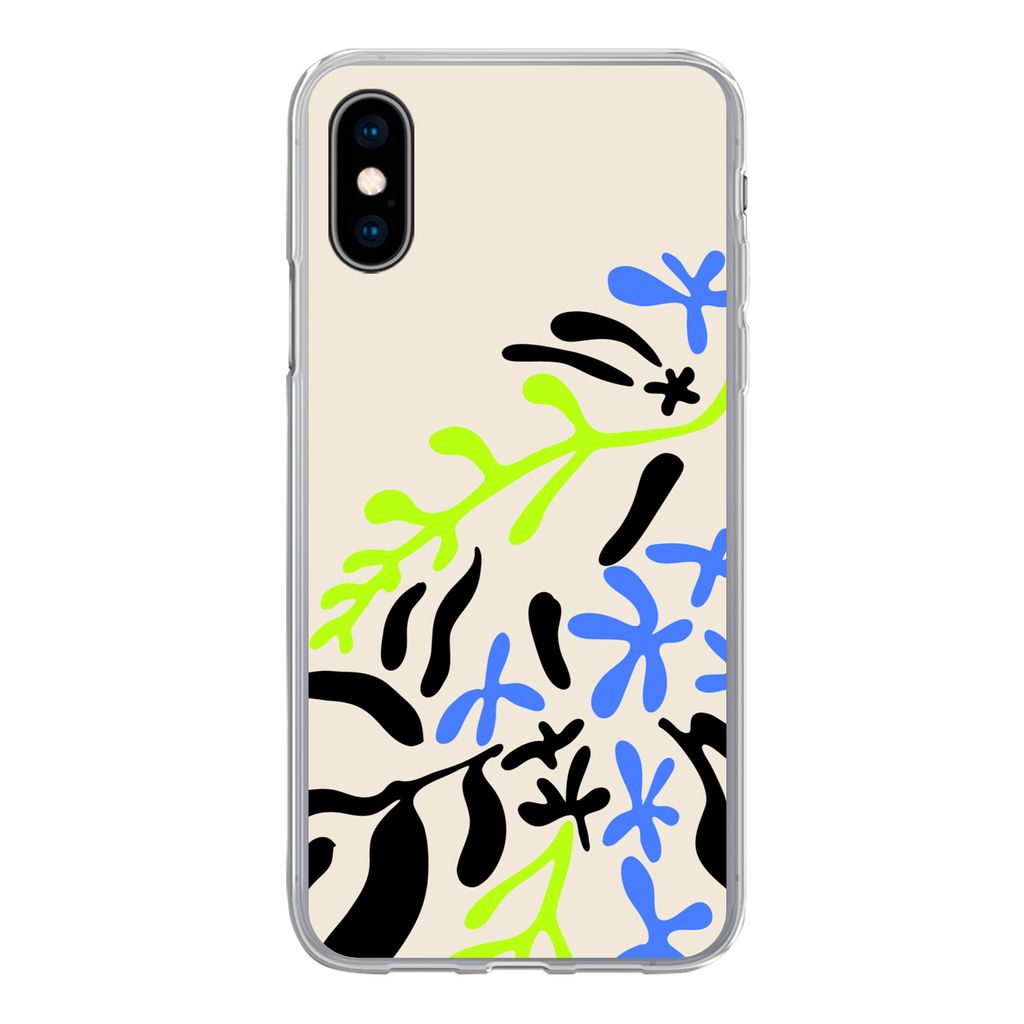 MuchoWow Handyhülle Schutzhülle Hülle für iPhone X Blatt - Abstrakt - Muster Silikon Softcase Handy Hülle - Handyhülle