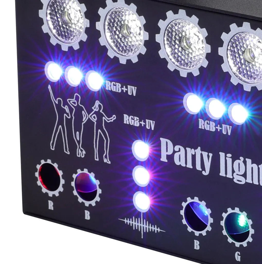 Lumières DJ Disco Multi-faisceaux avec Télécommande sans Fil - Noir