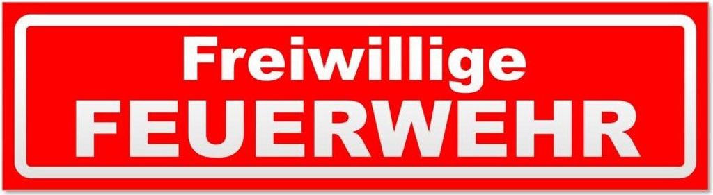 Kiwistar Freiwillige Feuerwehr invertiert Magnetschild Schild magnetisch - 45cm Rot - Magnetfolie für Auto PKW Kfz