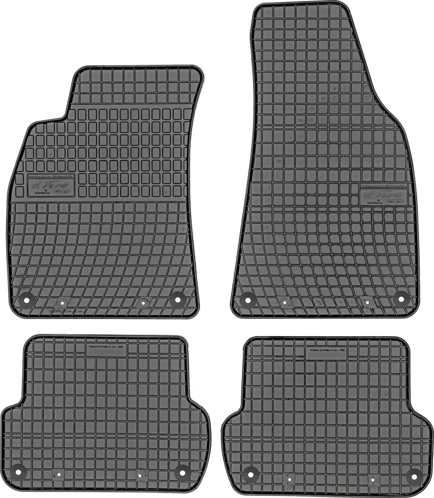 Set Tappetini Gomma Audi A4 B6 B7 Frogum ET0729 - Misura Precisa 4 Pezzi