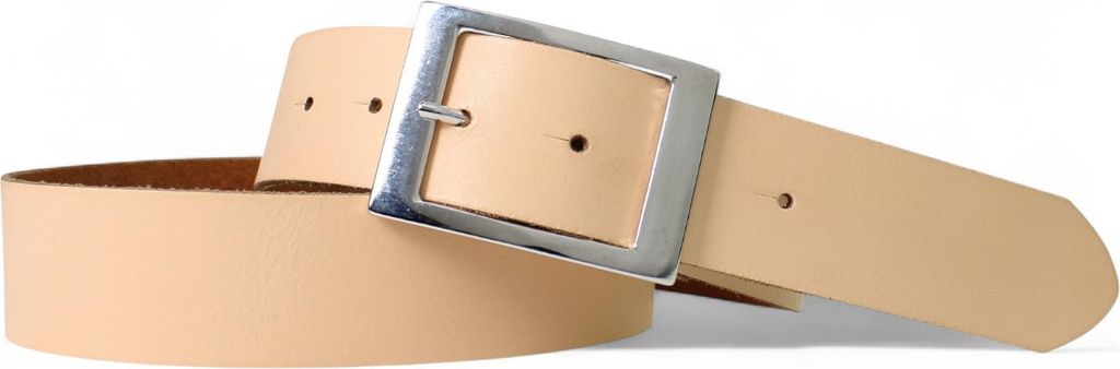 FRONHOFER Gürtel 3,8 cm rechteckige Gürtelschnalle silber, echt Ledergürtel Damen