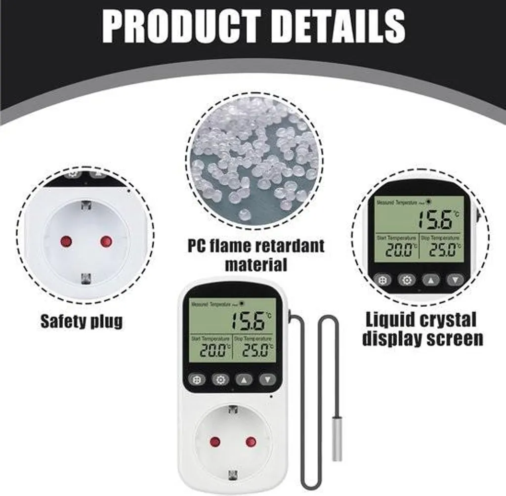 Régulateur de température programmable 230V pour chauffage et froid - 5