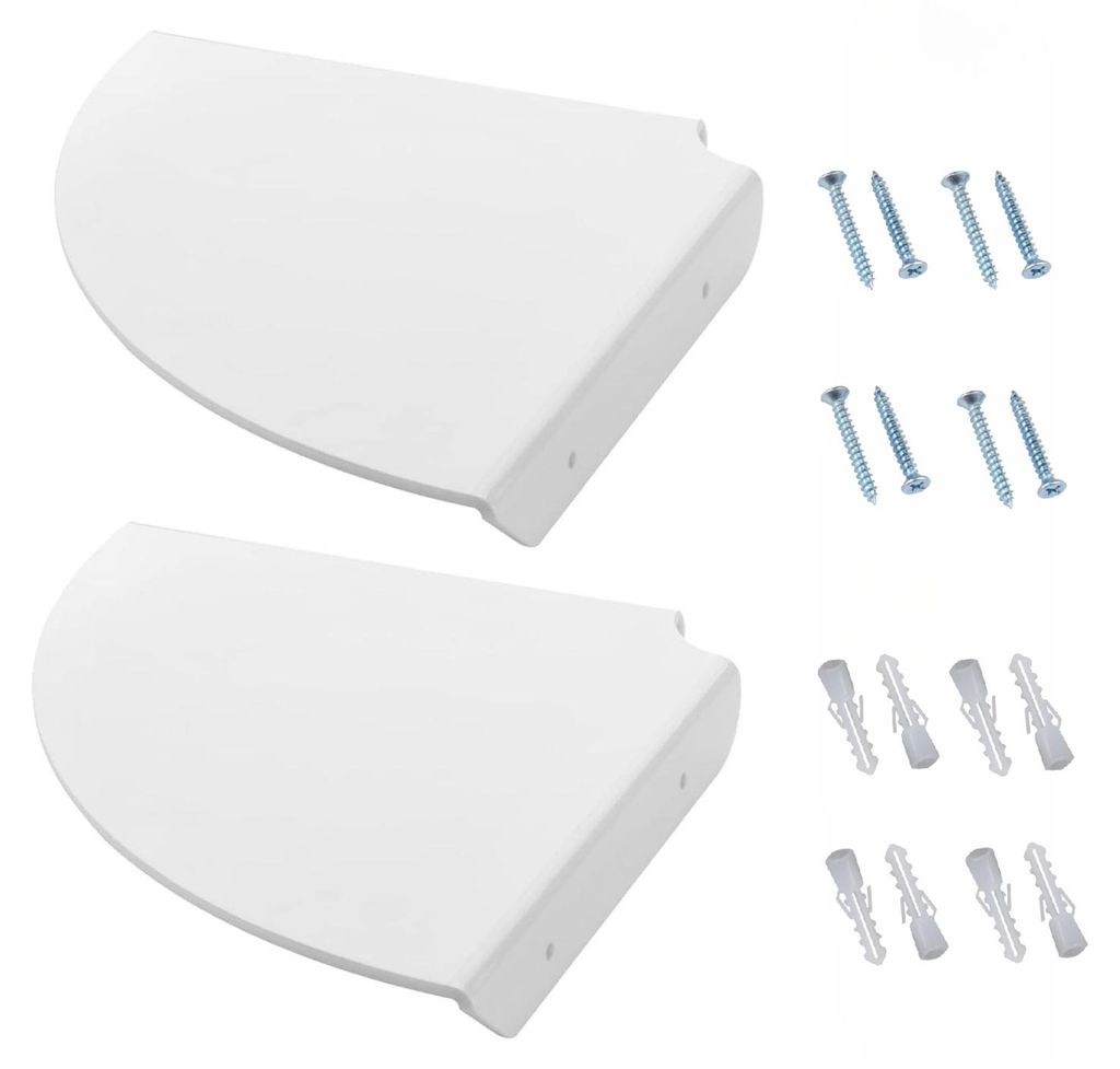 Acrylic Corner Shelves Set of 2, Wall Mount Floating Corner Shelves for Bathroom, Kitchen, Bedroom, Living Room, Office