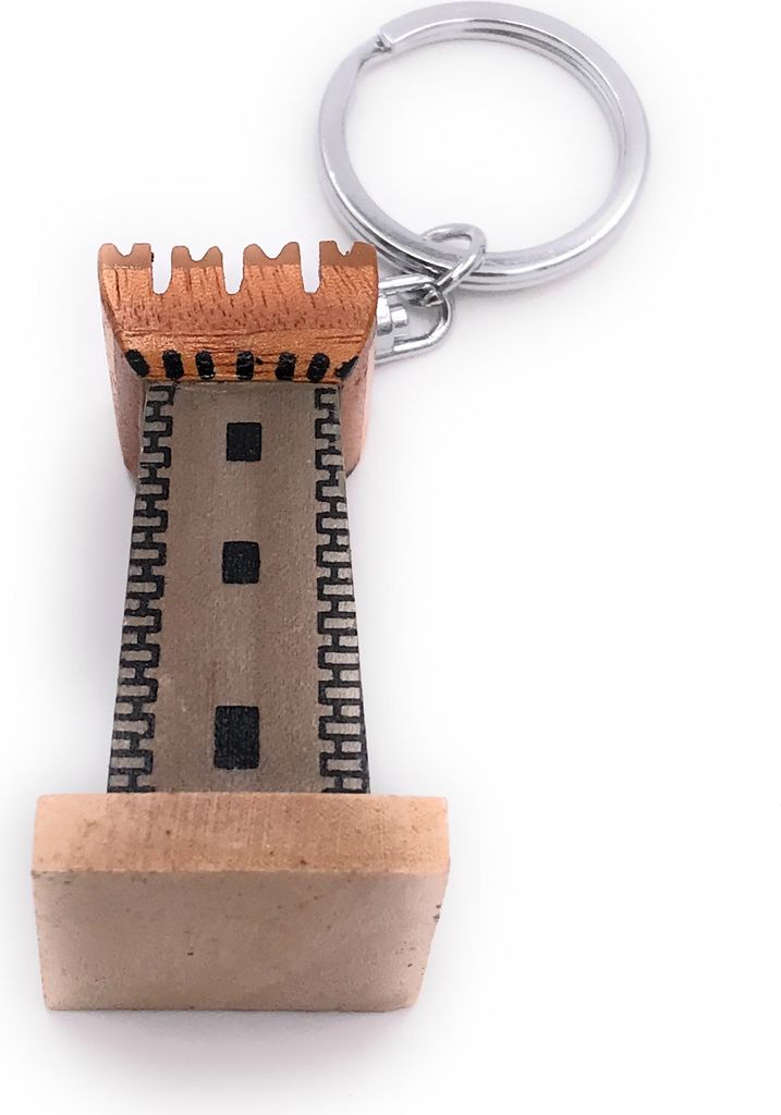 Onwomania Schlüsselanhänger aus Holz Ritterturm Burg Produktbild 