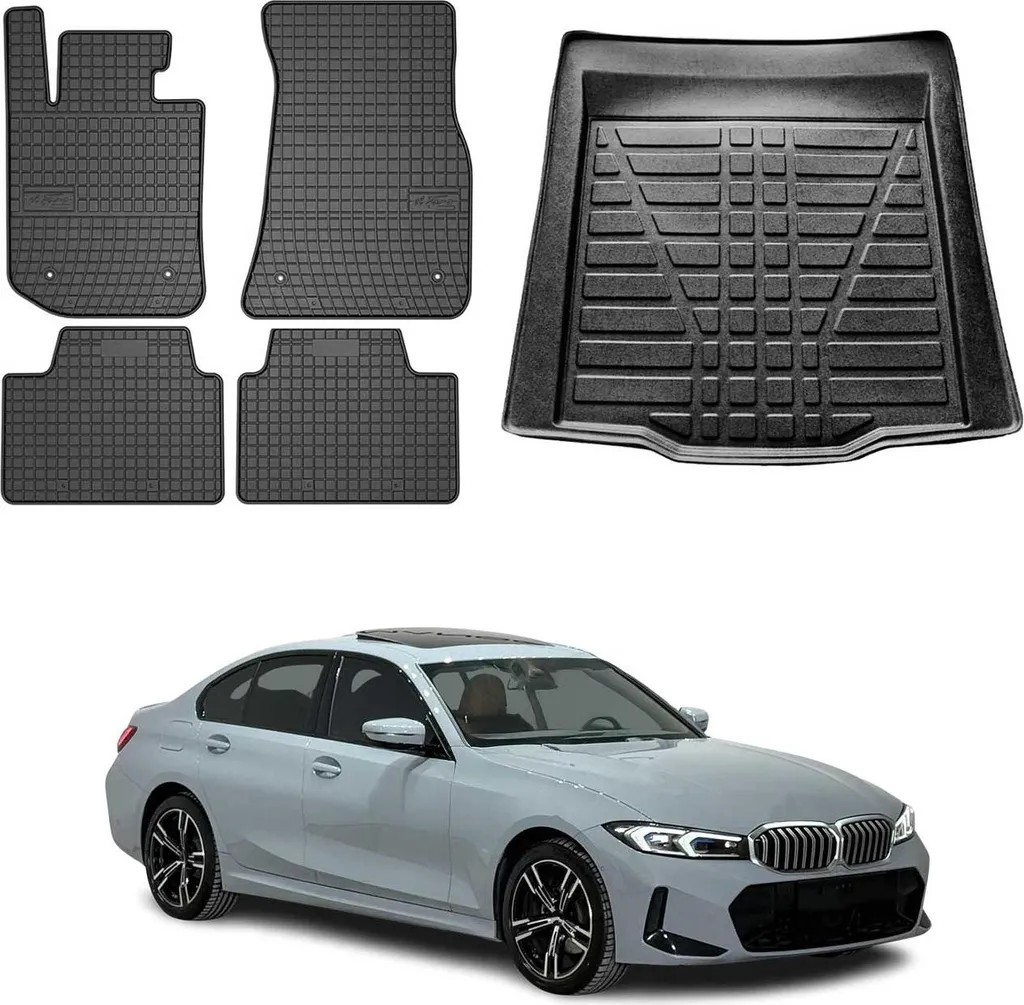 MOTOS Tappeti per bagagliaio adatto per BMW Serie 3 G20 dal 2018 Migliorate il vostro comfort di viaggio con il tappetino antiscivolo Auto TM
