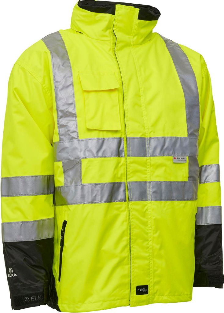 ELKA Visible Xtreme 2-in-1 Warnschutz Regenjacke Warnorange/Schwarz L