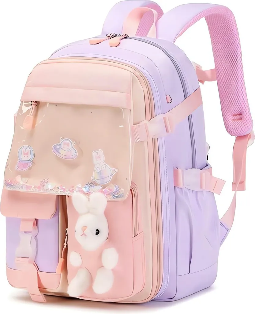 RABBIT simpatico zaino scuola tasche universali, catarifrangenti PL163FIO - 4
