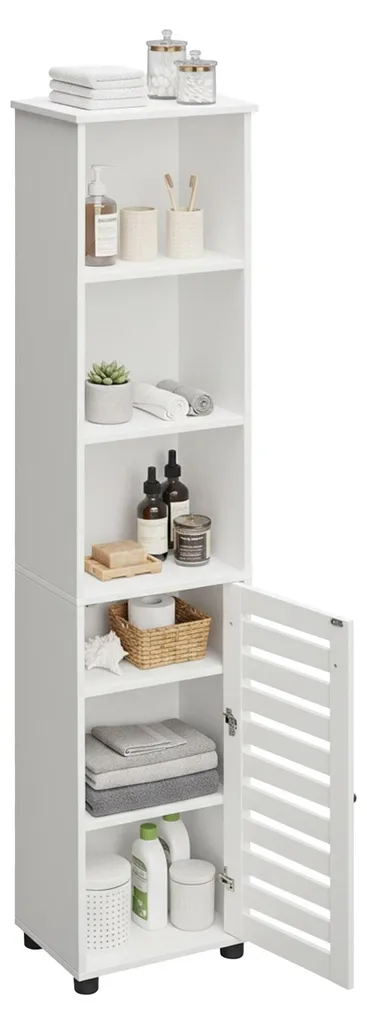 Colonne de salle de bain haute en bois MDF avec placards modulables
