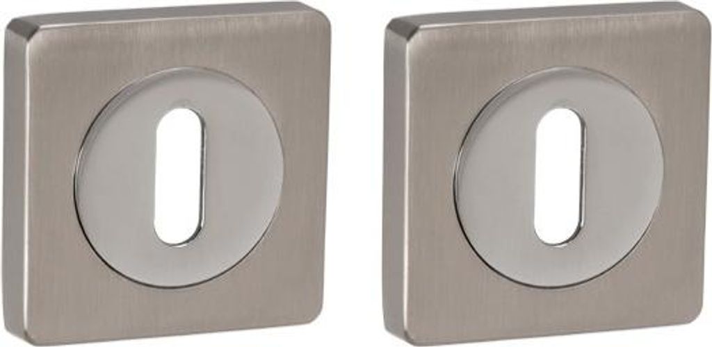 Quadratisches Schlüsselschild GAMET PLT24-NK-G4G7-BL, mit Schlüssel, Nickel gebürstet/Chrom