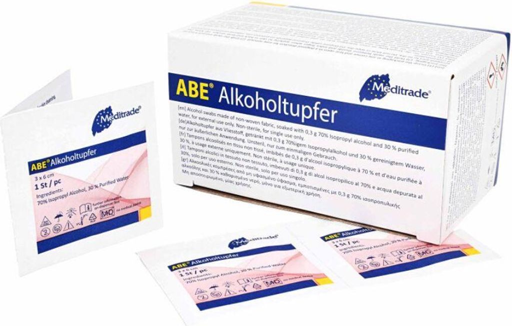 Maimed Alkoholtupfer 30x30 mm weiß aus Vlies 100 St Produktbild 