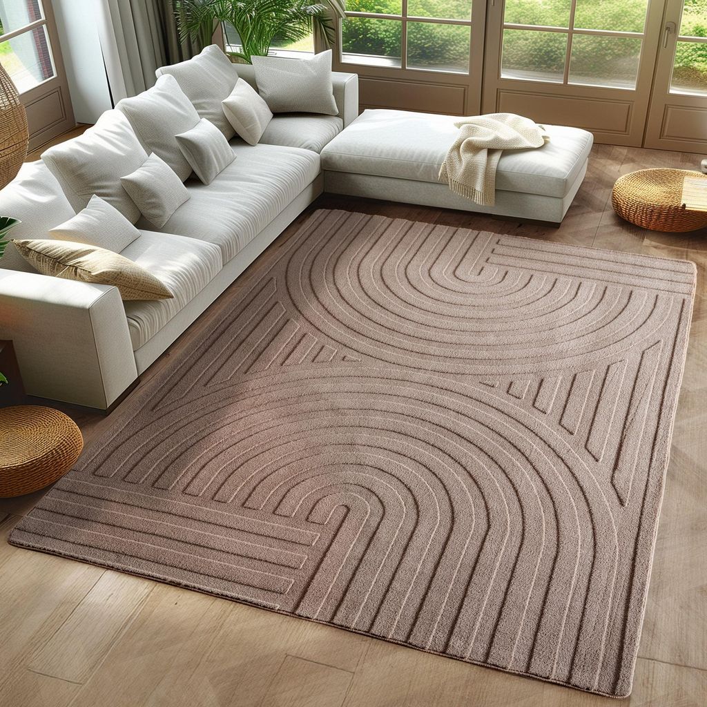 Carpetsale24 Boho Teppich Skandinavischer Kurzflor mit 3D Produktbild 